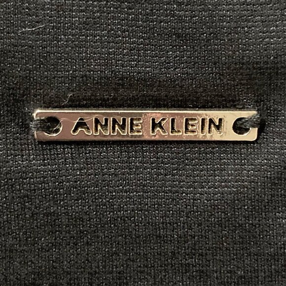 ANNE KLEIN Black asymmetrical v-neck 3/4th sleeve top ~ MEDIUM LARGE XL shirt - Picture 12 of 14